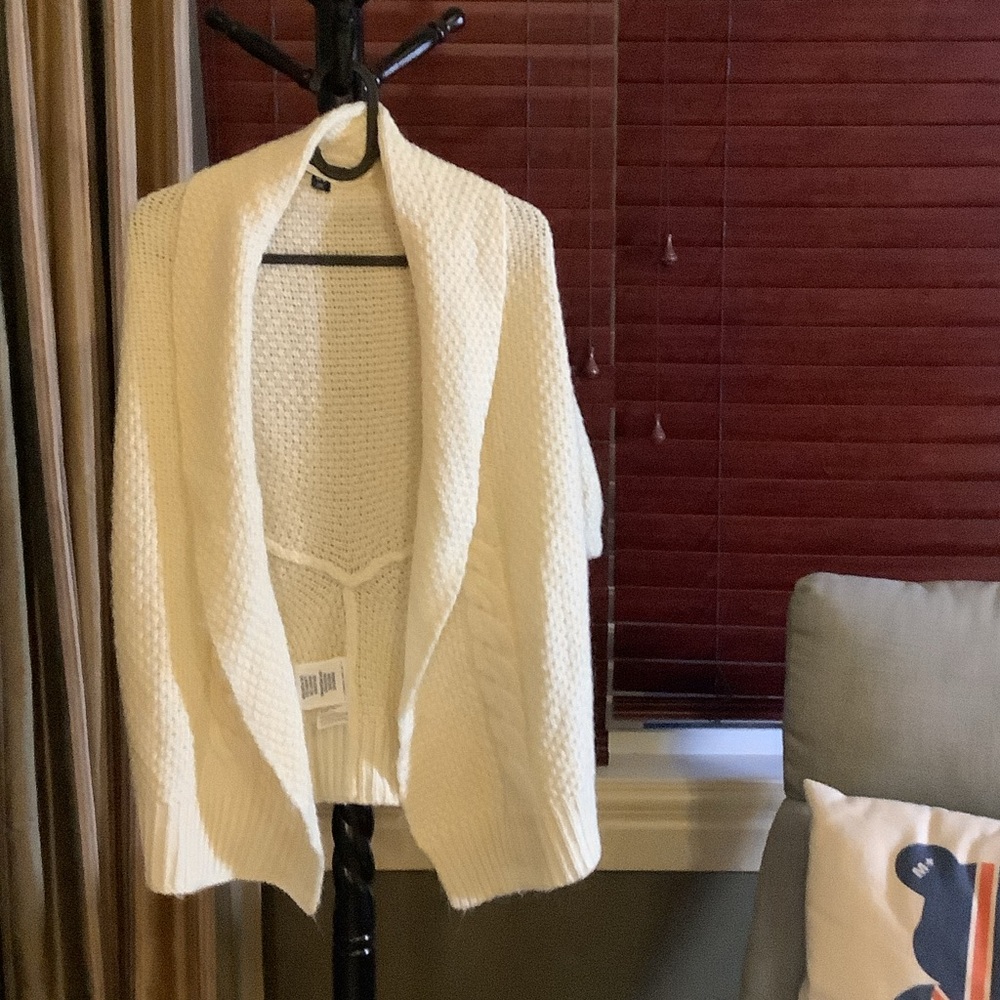 GAP Cream Open-Front Cardigan